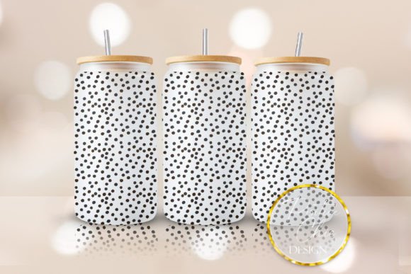 Black Dots Libbey Glass Tumbler Wrap PNG: Graphics for Crafts & Branding