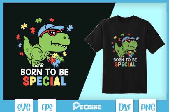 Born to Be Special T-rex Puzzle Dino SVG Graphics
