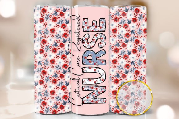 Critical Care Nurse Tumbler Wrap Design: Graphics for Crafts & Content