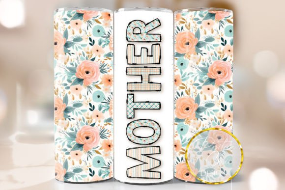 Floral Mother Tumbler Wrap PNG Design for Crafts & Graphics