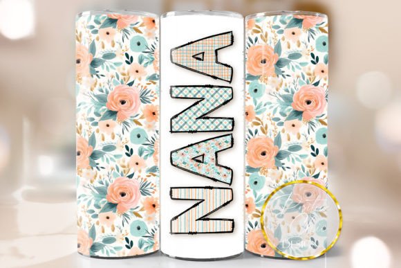 Floral Nana Tumbler Wrap: Graphics for Crafts & Branding