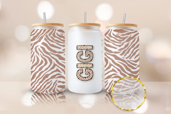 Gigi 16 Oz Cup Wrap UVDTF Animal Print Graphics for Crafts