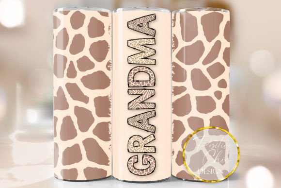 Grandma 20 Oz Tumbler Wrap Animal Print Graphics