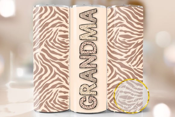 Grandma Animal Print Skinny Tumbler Wrap: Graphics for Crafts
