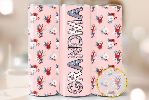 Grandma Floral Tumbler Wrap PNG Design: Graphics for Crafts & Brand Warmth