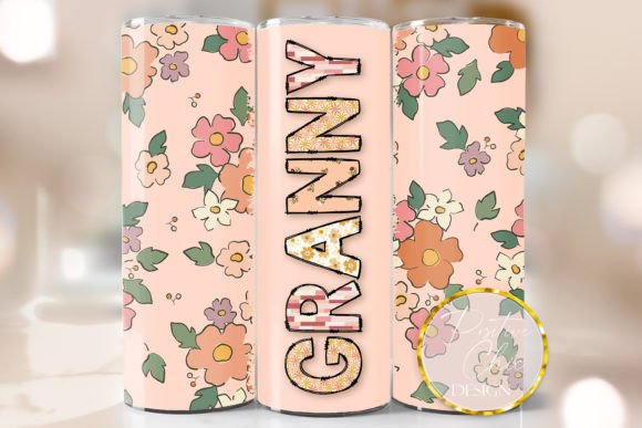 Granny Mothers Day Skinny Tumbler Wrap Graphics