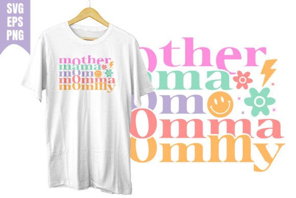 Mama Mom Mother Love SVG: Retro Groovy Graphics for T-Shirt Designs