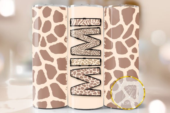 Mimi 20 Oz Tumbler Wrap PNG Animal Print
