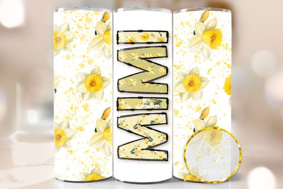 Mimi Spring Flowers Tumbler Wrap PNG: Graphics for Crafts & Content