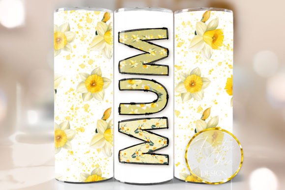 Mum Spring Flowers Tumbler Wrap PNG: Graphics for Crafts & Local Branding