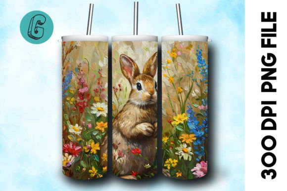 Oil Paint Easter Bunny Tumbler Wrap 31