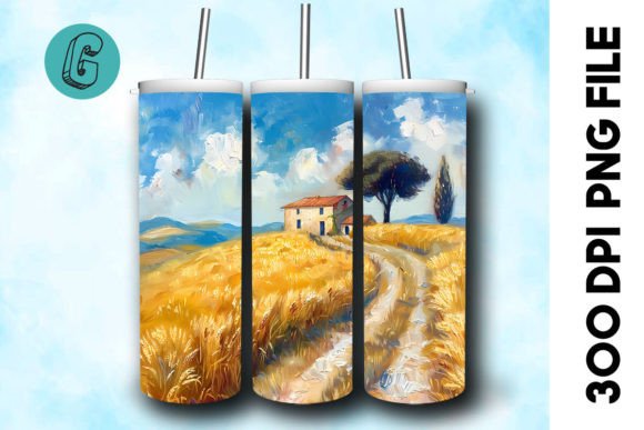 Oil Paint Landscape Tumbler Wrap 34