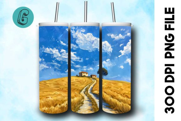 Oil Paint Landscape Tumbler Wrap 39