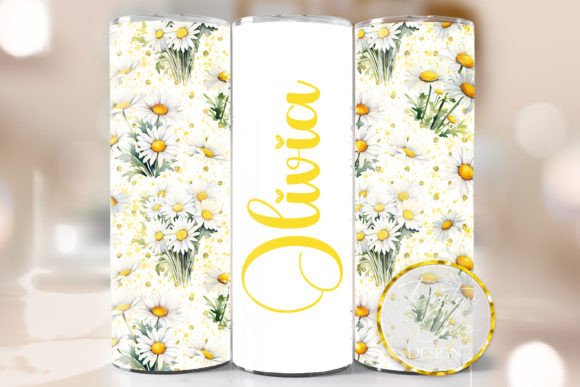 Personalized Spring Tumbler Wrap Flowers: Graphics for Crafts & Content