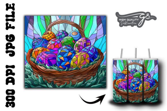 Stained Glass Easter Egg Tumbler Wrap 21 Graphics & Backgrounds