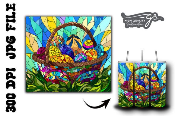 Stained Glass Easter Egg Tumbler Wrap 24 Graphics & Backgrounds