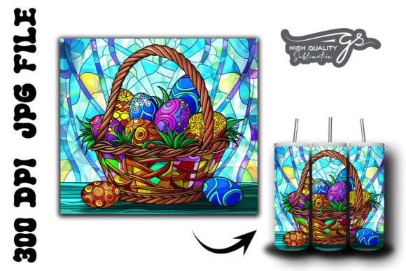 Stained Glass Easter Egg Tumbler Wrap 26