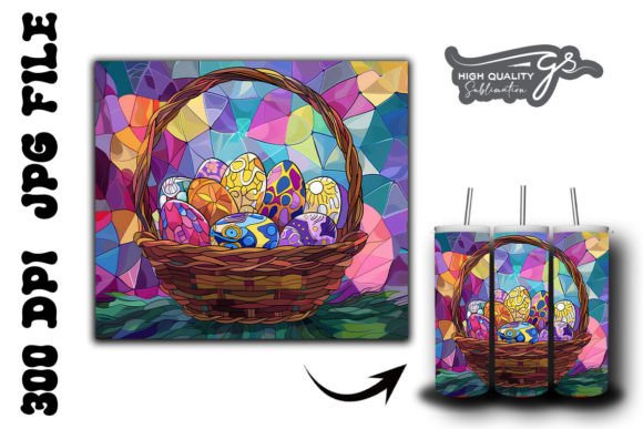 Stained Glass Easter Egg Tumbler Wrap 27 Graphics & Backgrounds