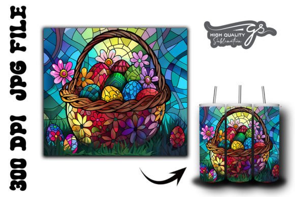 Stained Glass Easter Egg Tumbler Wrap 34 Graphics & Backgrounds