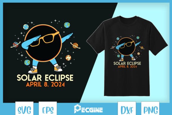 Total Solar Eclipse 2024 Dabbing SVG: Graphics for T-Shirt Designs