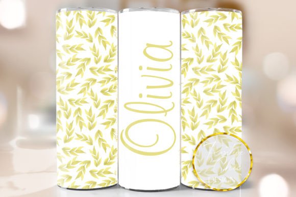 Yellow Tumbler Wrap Personalized Design: Graphics for Local Crafts Brands
